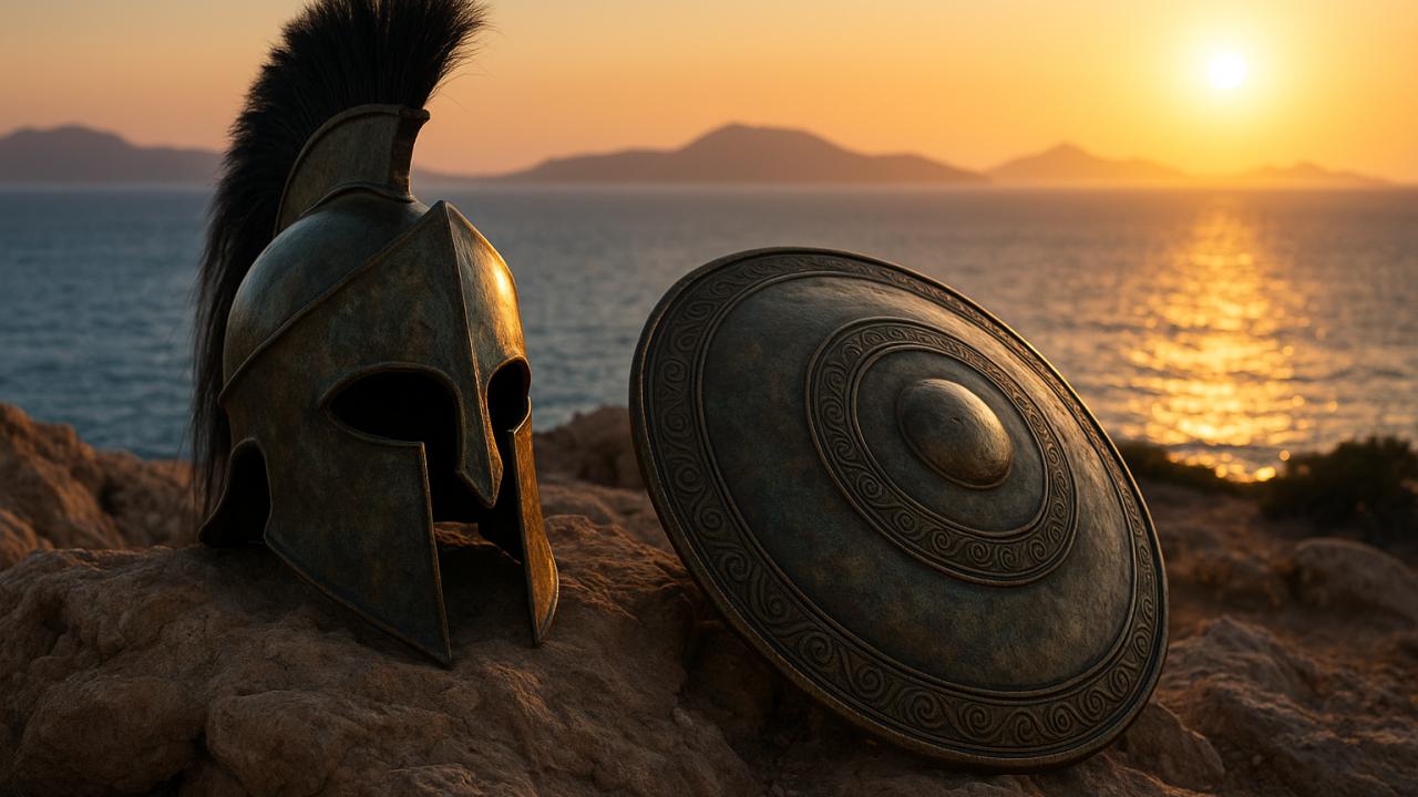 Shield over Aegean Sunset